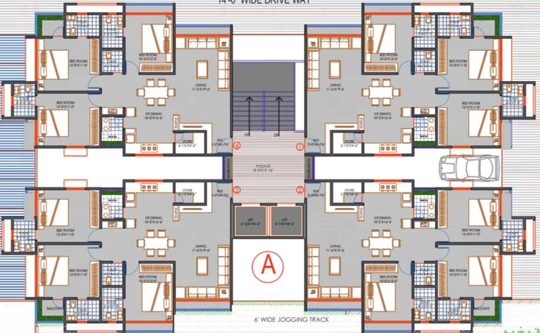 Floor Plan of DRB Peak Living in Bhimrad, Surat - Image 82630