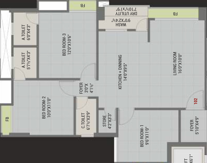 3 BHK Flat in Vaibhav Prince Heritage in Dabholi, Surat - Image 631768