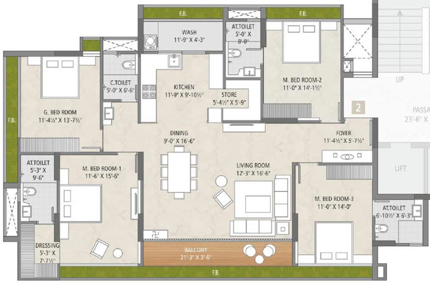 4 BHK Flat in Aston Homes in Palanpur, Surat - Image 627459