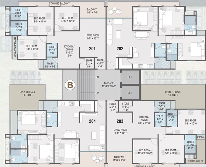 Floor Plan of VR Vivanta in Ajwa Road, Vadodara - Image 102819