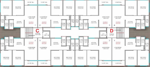 Floor Plan of Shyam Residency in Saniya Kande, Surat - Image 82864