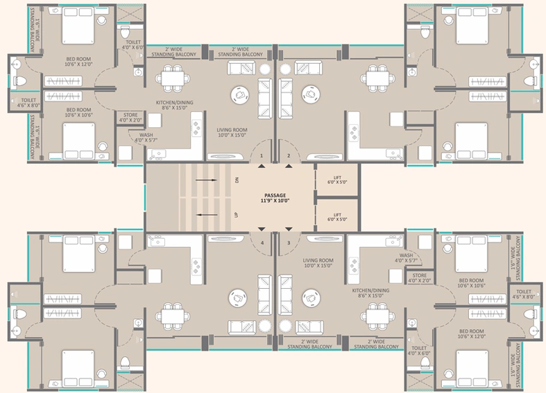 Floor Plan of Raamah Elina in Gotri, Vadodara - Image 82020