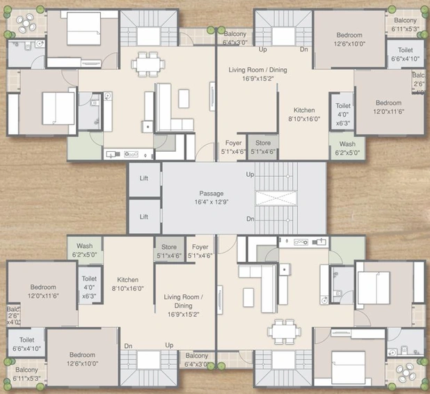Floor Plan of Raamah Arcelia in Manjalpur, Vadodara - Image 81987