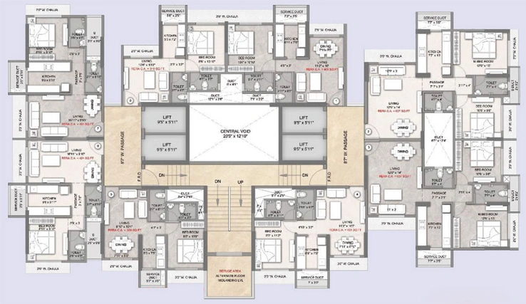 Floor Plan of Shraddha Priva in Mulund West, Mumbai - Image 81622