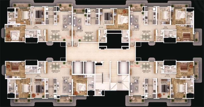 Floor Plan of DSD Aura in Borivali West, Mumbai - Image 82559