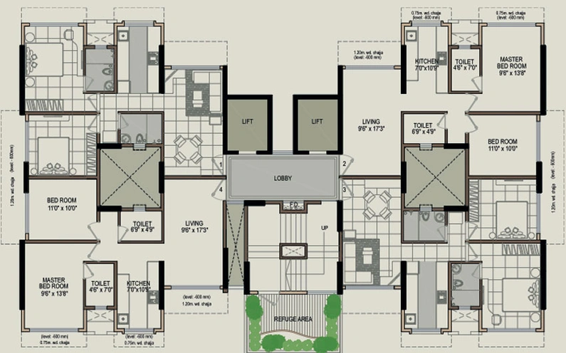 Floor Plan of Poddar Samadhan in Goregaon West, Mumbai - Image 82533