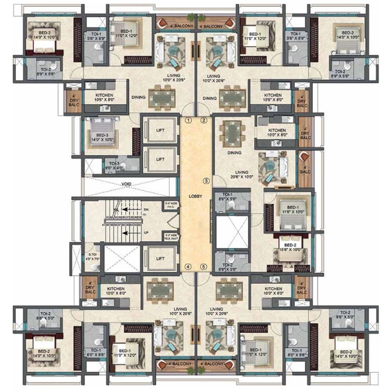 Floor Plan of V Raheja The Gateway in Andheri West, Mumbai - Image 81646