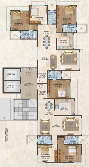 Floor Plan of Sabari Horizon in Chembur East, Mumbai - Image 82495