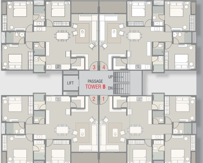 Floor Plan of Orchid Flora in Sama Savli Road, Vadodara - Image 81958