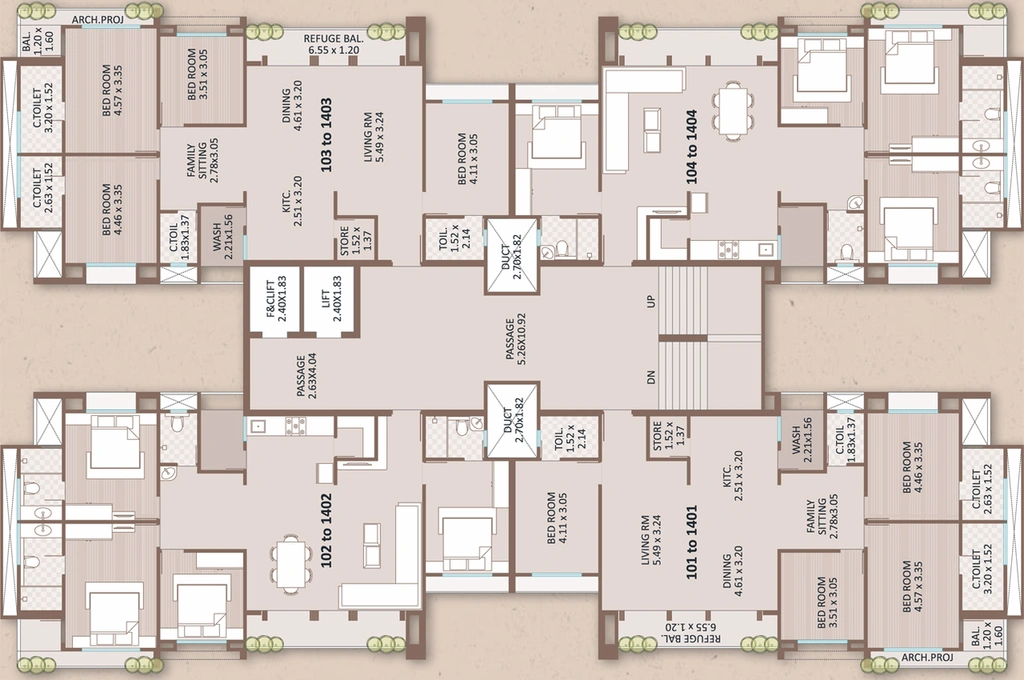 Floor Plan of Orchid Luxuria in Sama Savli Road, Vadodara - Image 84544