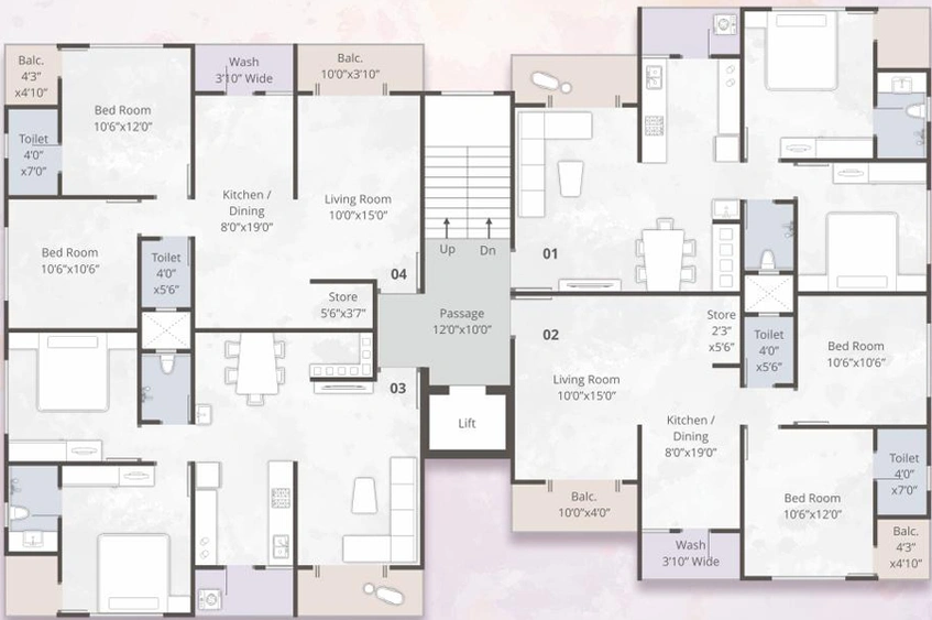 Floor Plan of Orchid Platina in Sama Savli Road, Vadodara - Image 81948