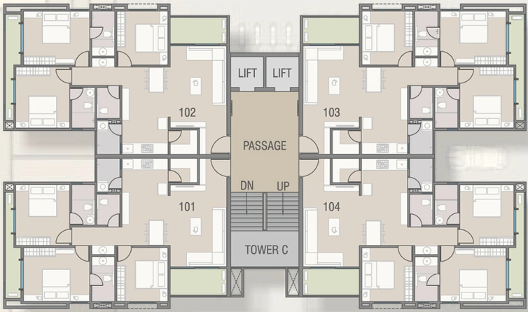 Floor Plan of Orchid Skyrise in Harni, Vadodara - Image 81693
