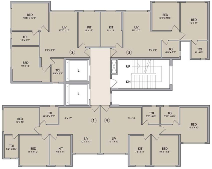 Floor Plan of V Raheja La Serena in Kandivali West, Mumbai - Image 82473