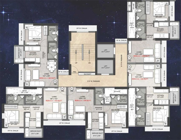 Floor Plan of Shraddha West Residency in Jogeshwari East, Mumbai - Image 81730