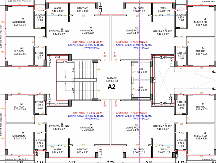 Floor Plan of Savani Prayosha Impress in Dindoli, Surat - Image 81774