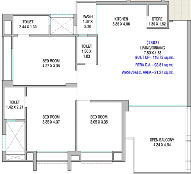 3 BHK Flat in Laxmipati Estrella in Palanpur, Surat - Image 628929