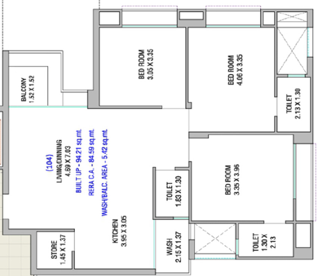 3 BHK Flat in Laxmipati Estrella in Palanpur, Surat - Image 628928