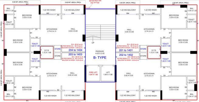 Floor Plan of Maruti Sky Heaven in Godadara, Surat - Image 82681