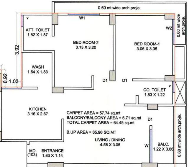 2 BHK Flat in Vibrant Kiaan Residency in Vadod, Surat - Image 629115