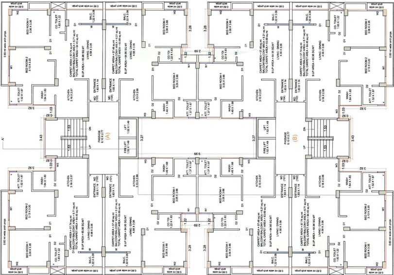 Floor Plan of Vibrant Kiaan Residency in Vadod, Surat - Image 81825