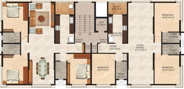 Floor Plan of Kingston Rigved in Pimpri Chinchwad, Pune - Image 22400
