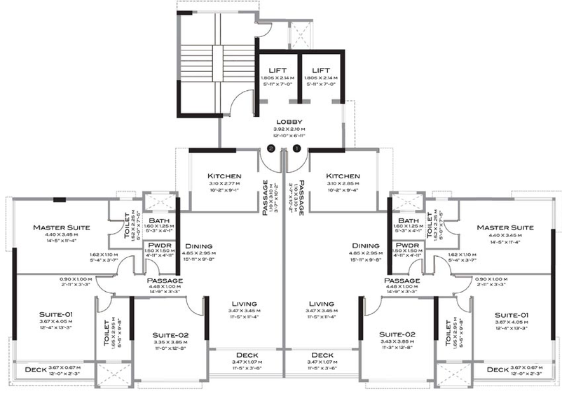 Floor Plan of Shapoorji The Designate in Santacruz West, Mumbai - Image 82420
