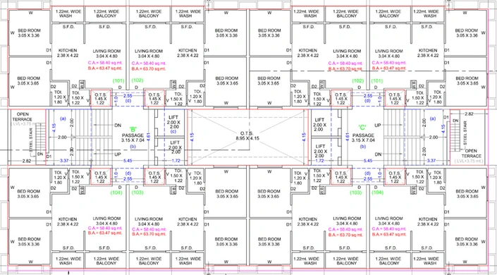 Floor Plan of Sharvayaa Sampriti Homes in Althan, Surat - Image 81894