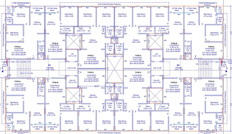 Floor Plan of Dipikaben Vraj Residency in Udhana Darwaja, Surat - Image 82058