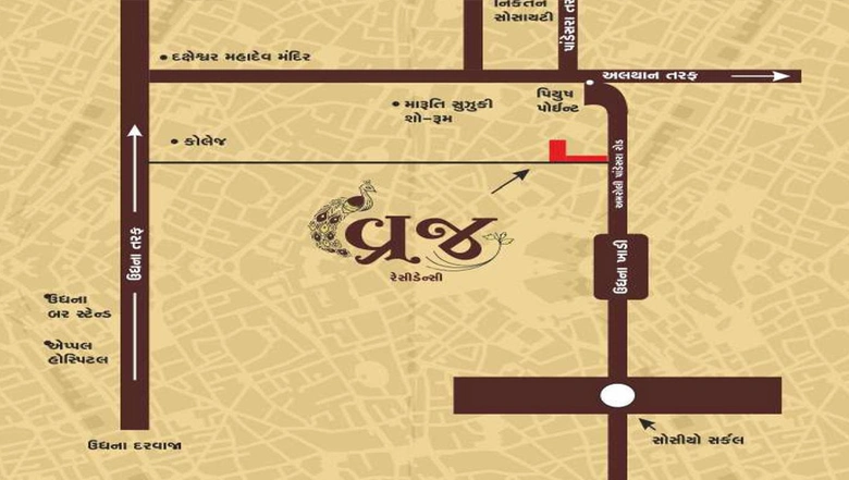 Location of Dipikaben Vraj Residency in Udhana Darwaja, Surat - Image 82057