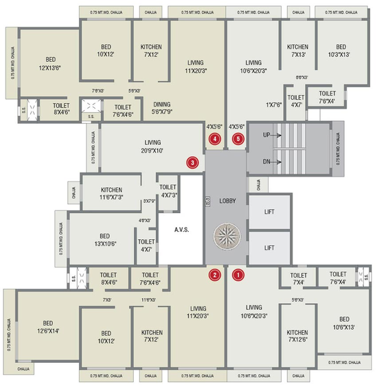Floor Plan of Sai Everest Garden View in Ghatkopar East, Mumbai - Image 82358