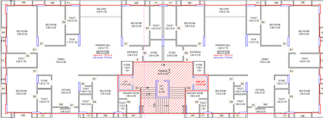 Floor Plan of Meeraj Optima Tower in Vesu, Surat - Image 82042