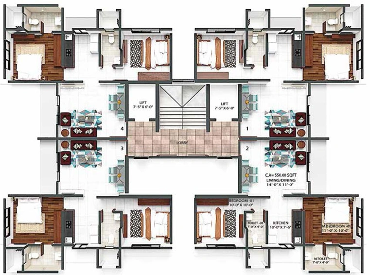 Floor Plan of Khoker Royale in Andheri West, Mumbai - Image 82335