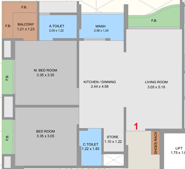 2 BHK Flat in Sai Light in Kosad, Surat - Image 629919