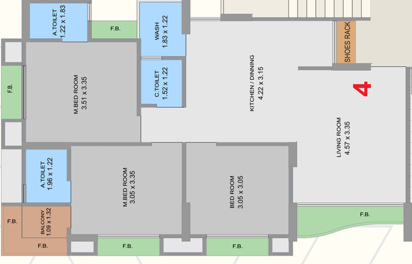 3 BHK Flat in Sai Light in Kosad, Surat - Image 629920
