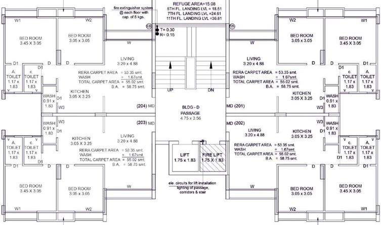 Floor Plan of Glorious Shagun Heights in Singanpor, Surat - Image 82135