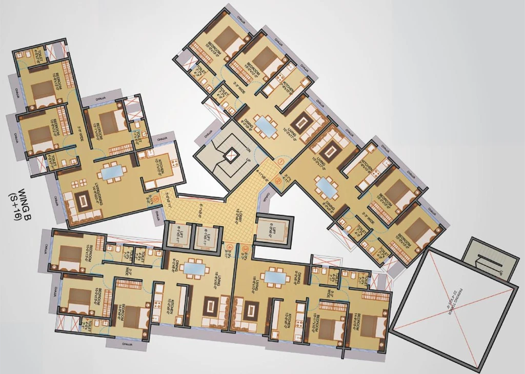 Floor Plan of Reliance Nisarg Tower in Chembur West, Mumbai - Image 82287