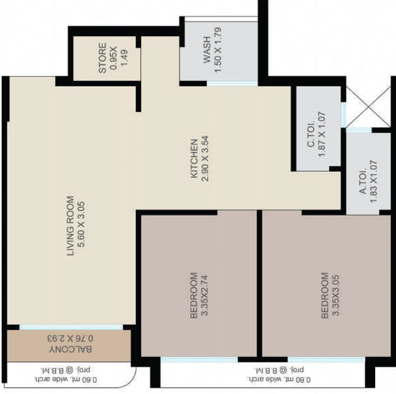 2 BHK Flat in Shree Kedar Hills in Mota Varachha, Surat - Image 630440