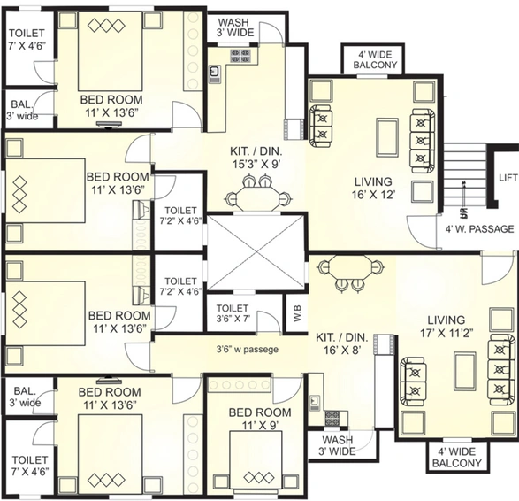Floor Plan of Makhija Royal Pearls in Sama Savli Road, Vadodara - Image 82778