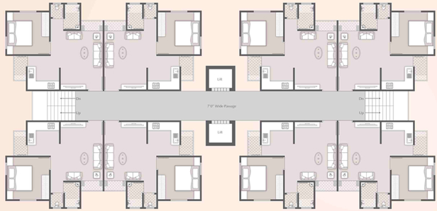 Floor Plan of Satva Florence in Manjalpur, Vadodara - Image 82833