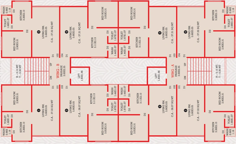 Floor Plan of Sky Blue Heaven in Dindoli, Surat - Image 82407
