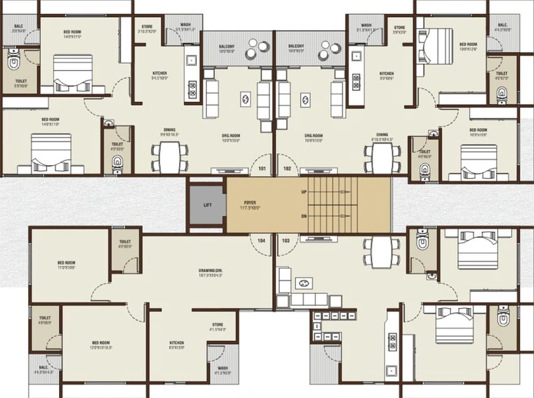 Floor Plan of B Desai Anand Square in Chandkheda, Ahmedabad - Image 82606