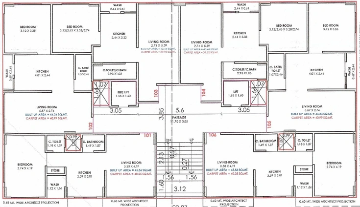 Floor Plan of Shivam Rudraa Homes in Dindoli, Surat - Image 82887