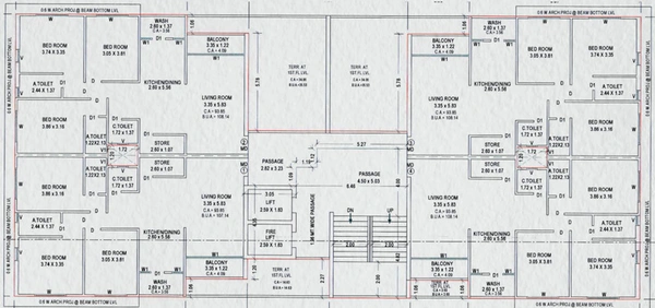 Floor Plan of Balaji Sumerru Sky Leaf in Palanpur, Surat - Image 82880