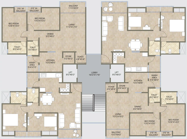 Floor Plan of Kalp Pavitra in Alkapuri, Vadodara - Image 82793