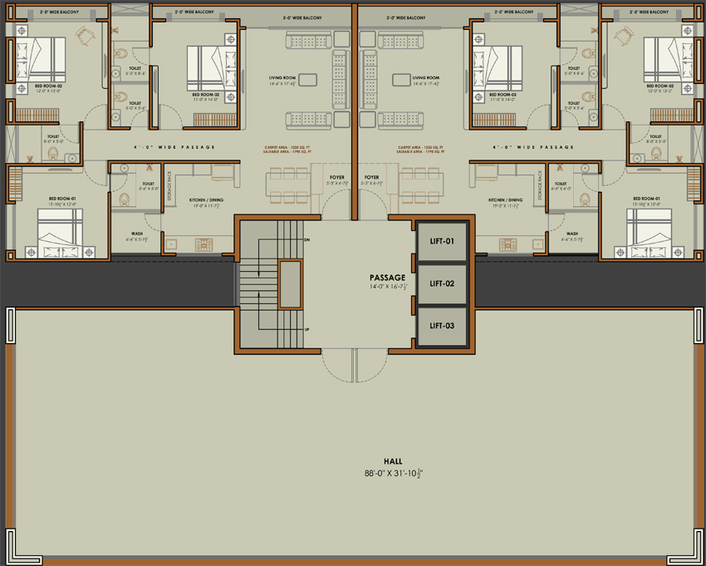 Floor Plan of Trisha Shivaay in Kareli Baug, Vadodara - Image 82770