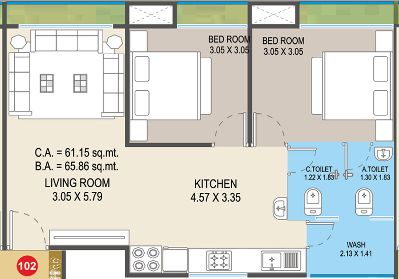 2 BHK Flat in Heaven Saundarya Palace in Variav, Surat - Image 632471