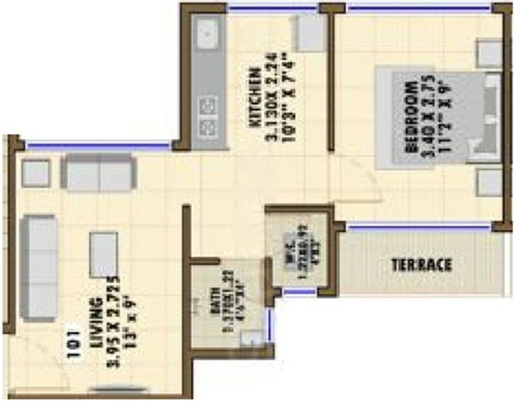1 BHK Flat in Kartikya Vatika in Panvel, Navi Mumbai - Image 632216