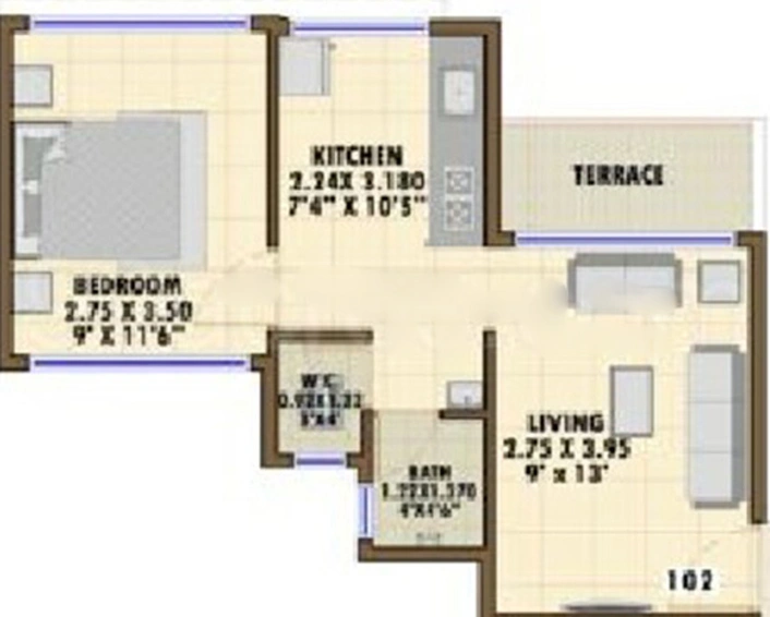 1 BHK Flat in Kartikya Vatika in Panvel, Navi Mumbai - Image 632218
