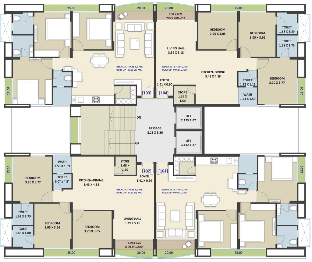 Floor Plan of Friends Aroma Heights in Jahangirpura, Surat - Image 83258