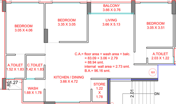 3 BHK Flat in Siddheshwar Shrungal Palace in Althan, Surat - Image 632973